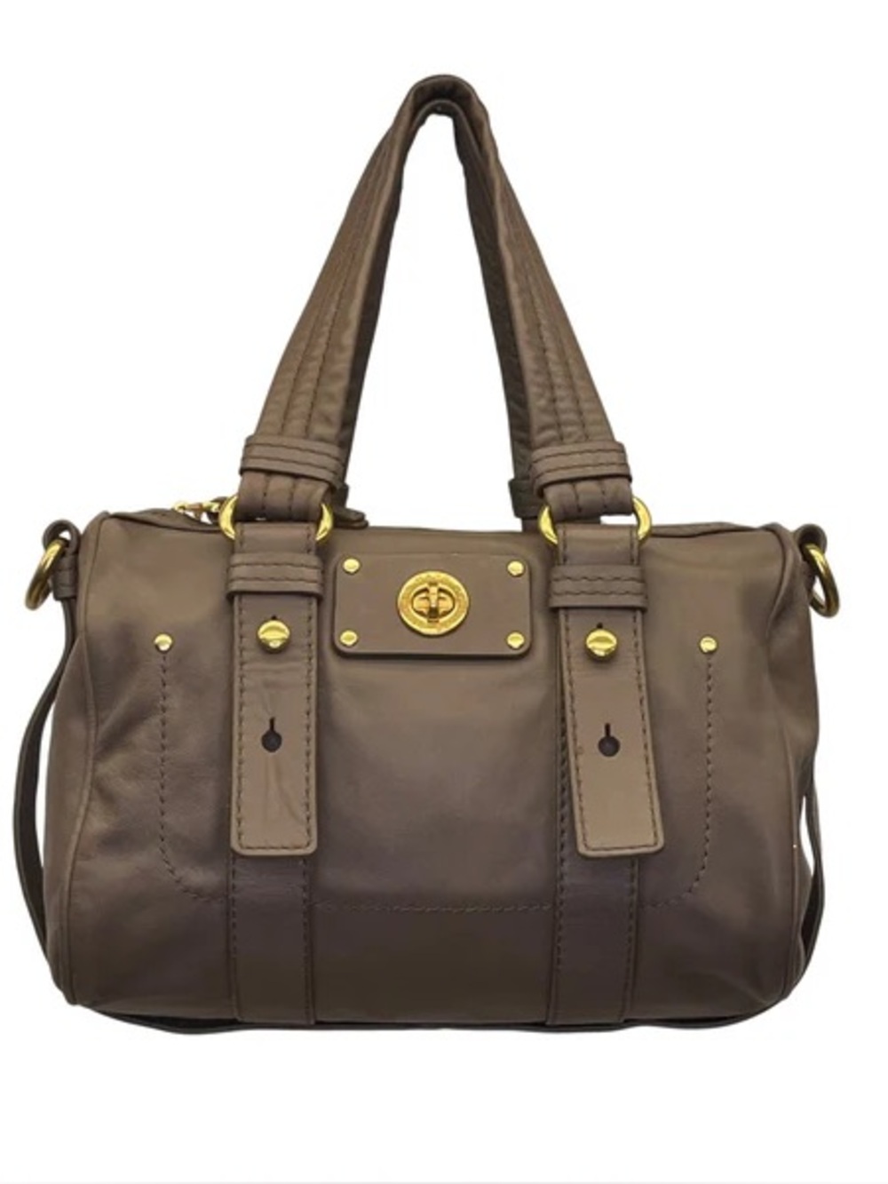 ☀️SALE!☀️ Marc Jacobs Totally Turnlock Lil Shifty Taupe Leather Bag - Picture 2 of 11